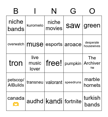 how similar are you to denim? Bingo Card