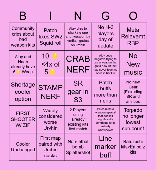 NEW UPDATE BINGOOO!! Bingo Card