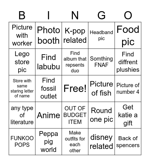 Great Lakes Bingo Card