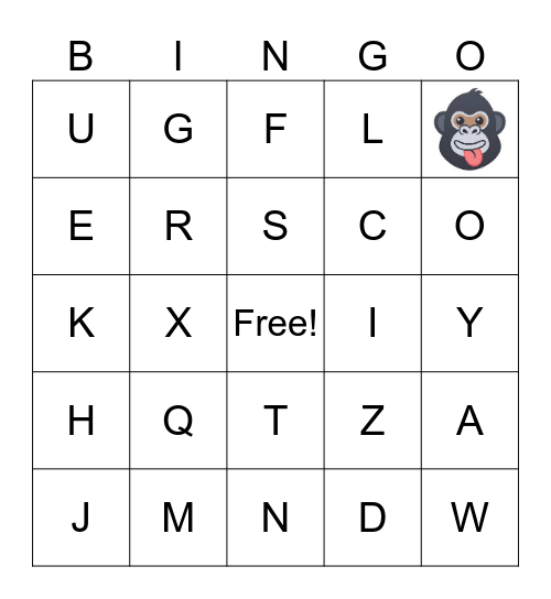 ALPHABET BINGO Card