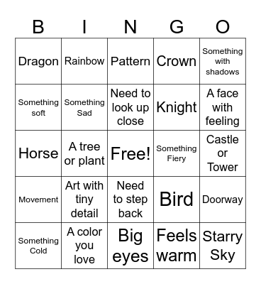 Art Museum Bingo Card