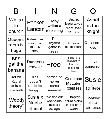 DELTARUNE 3&4 Bingo Card