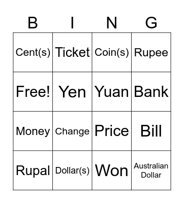 BANK Bingo Card