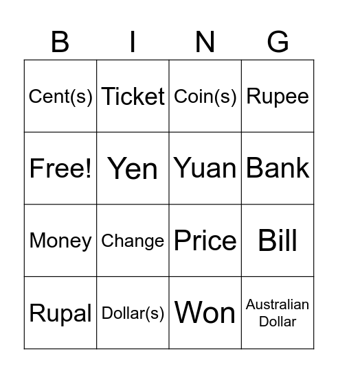 BANK Bingo Card