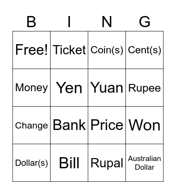 BANK Bingo Card