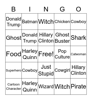 Freakfest Bingo Card