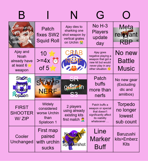 BUH BUH BINGOO Bingo Card