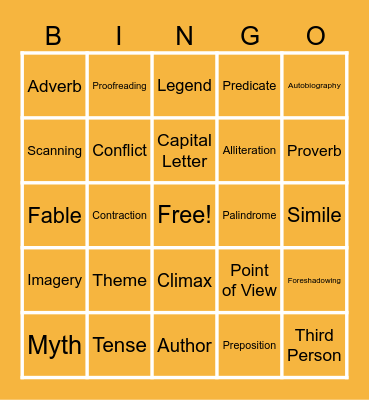 WORD Bingo Card