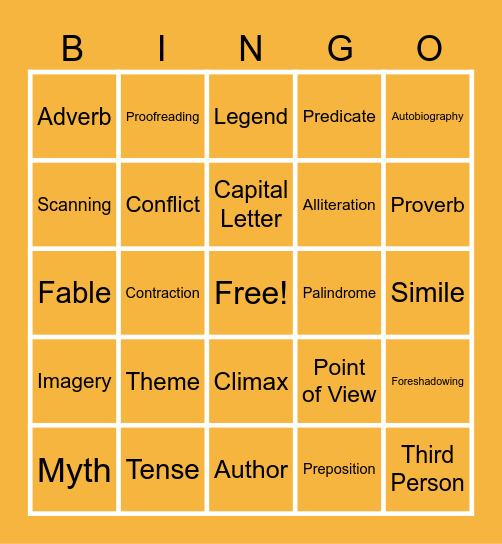 WORD Bingo Card
