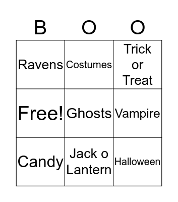 Halloween Bingo Card