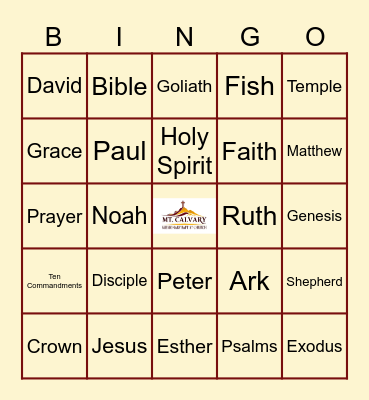 BIBLE Bingo Card