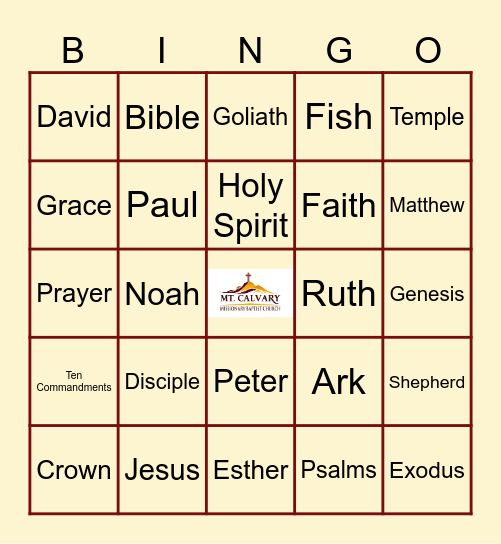 BIBLE Bingo Card
