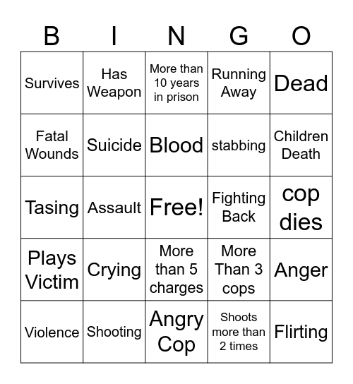 Mental Bingo Card