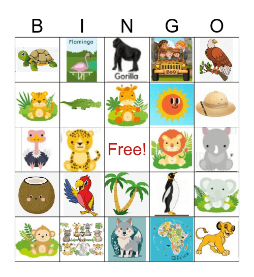 Safari Bingo Card