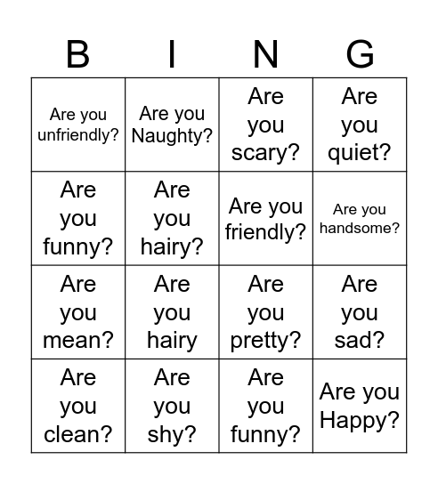 Find Someone Bingo Card