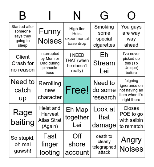The Ultimate 3.26 DJinPJ Bingo Card