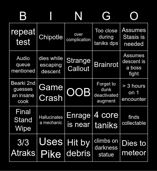 DSC Bingo Card
