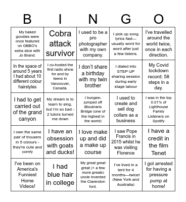 Pei Bingo Card