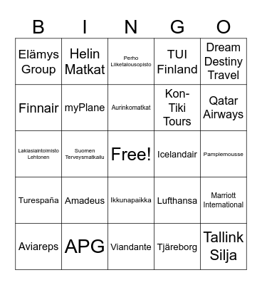 SMAL VIP-kesäristeily BINGO Card