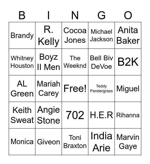 R&Bingo Card