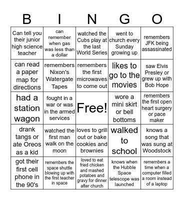 Grandparents Day!!! Bingo Card