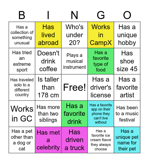 Summer Worker Bingo Card