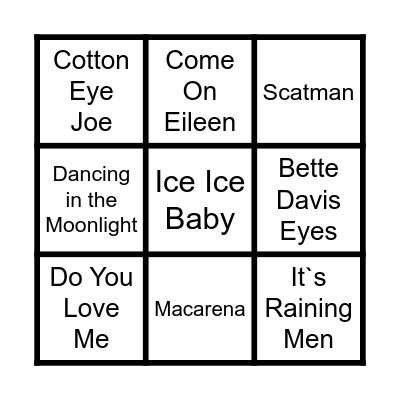 Blåtur One Hit Wonders Bingo Card