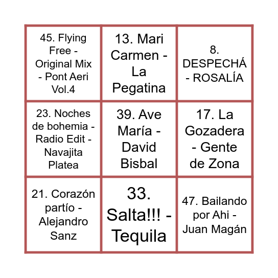 AMPA Tempranales 2025 Bingo Card