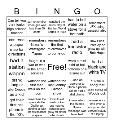 Grandparents Day!!! Bingo Card