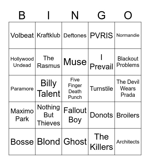 Rock am Ring 2026 Bingo Card