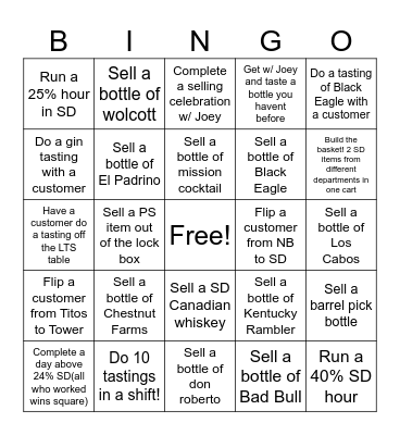 Spirit Bingo Card