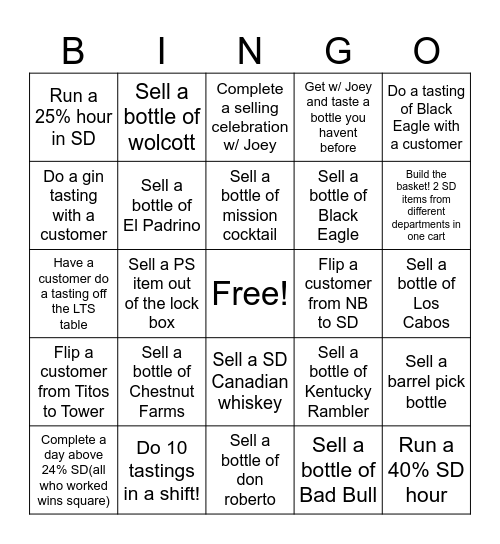 Spirit Bingo Card