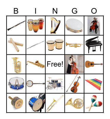 Musical Instruments Bingo Card