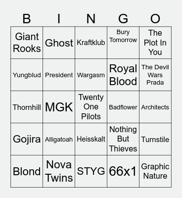 RaR 2026 Bingo Card
