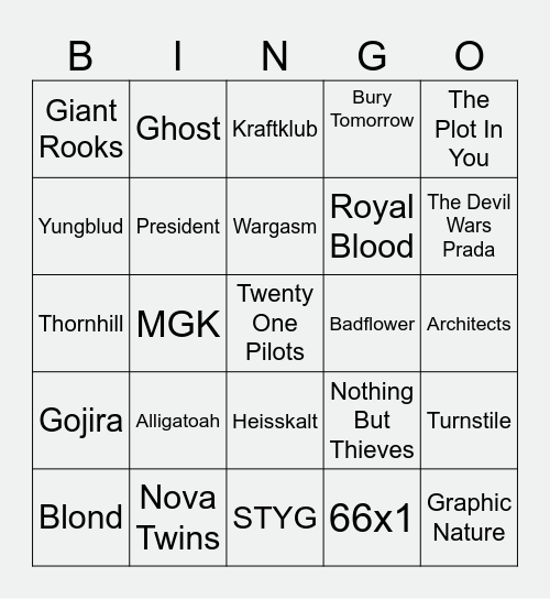 RaR 2026 Bingo Card