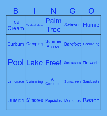 Summer Bash Bingo! Bingo Card