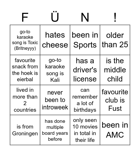 Find someone who... Bingo Card