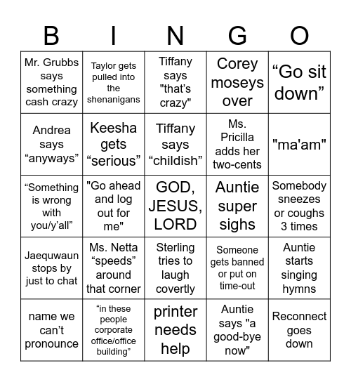 trying something new Bingo Card