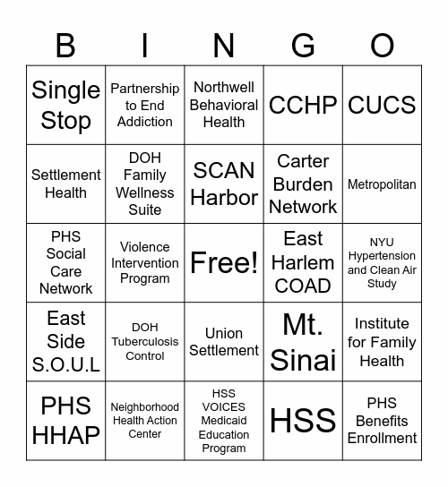 Access Harlem! Bingo Card