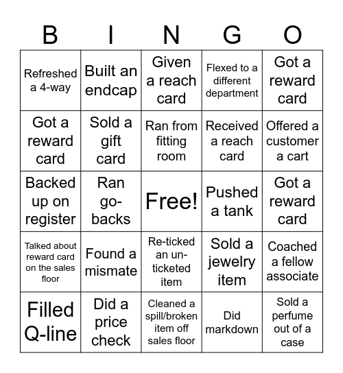 TJ Maxx Bingo! Bingo Card