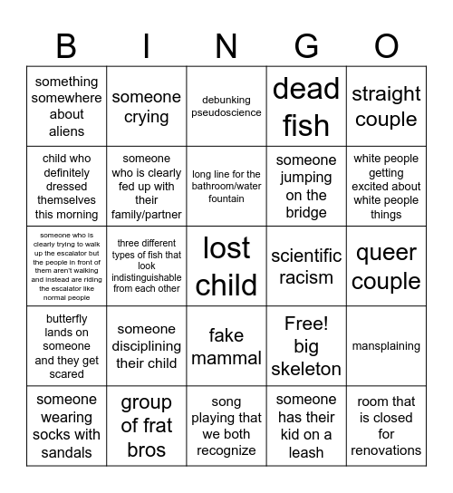 museum bingo Card