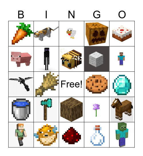 Minecraft Bingo Card