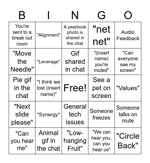 Meeting BINGO Card