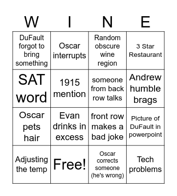 La Somm Bingo Card