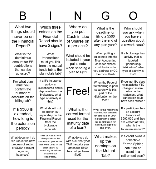Fun Friday Jr. Bingo Card