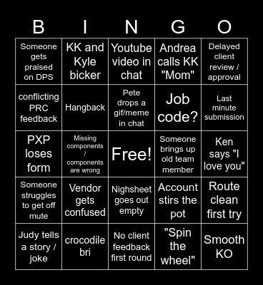 Gilead DTP Week Bingo Card