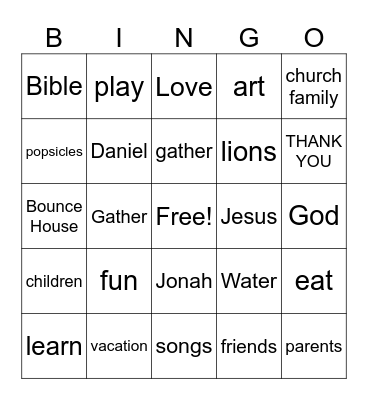 Vintage VBS Bingo Card