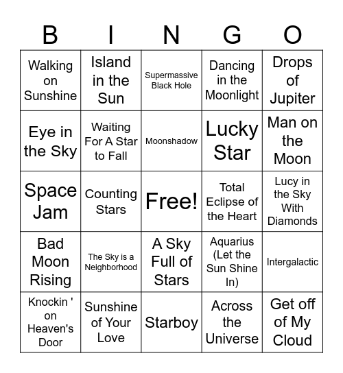 CELESTIAL BODIES Bingo Card