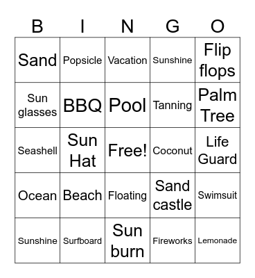 Summer Bingo Card