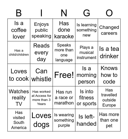 Bootcamp Bingo! Bingo Card